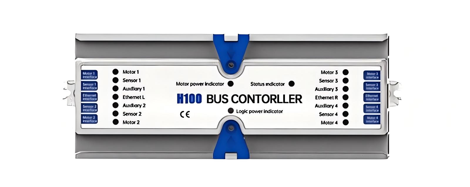 H100 motor drive roller controller dimensions and interface H100 मोटर ड्राइव रोलर नियंत्रक आयाम और इंटरफ़ेस