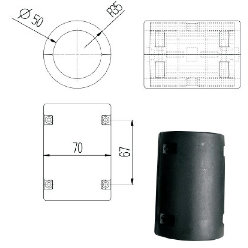 सीधे रोलर आस्तीन का आकार