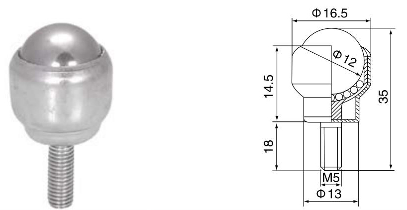 बोल्ट-फिक्सिंग बॉल ट्रांसफर यूनिट