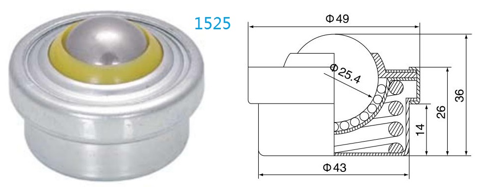 शॉकप्रूफ प्लग ड्रॉप-इन फिक्सिंग बॉल ट्रांसफर यूनिट 