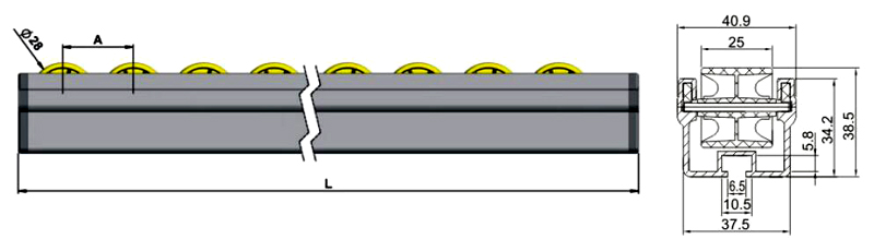 एल्यूमीनियम प्रवाह पहिया ट्रैक