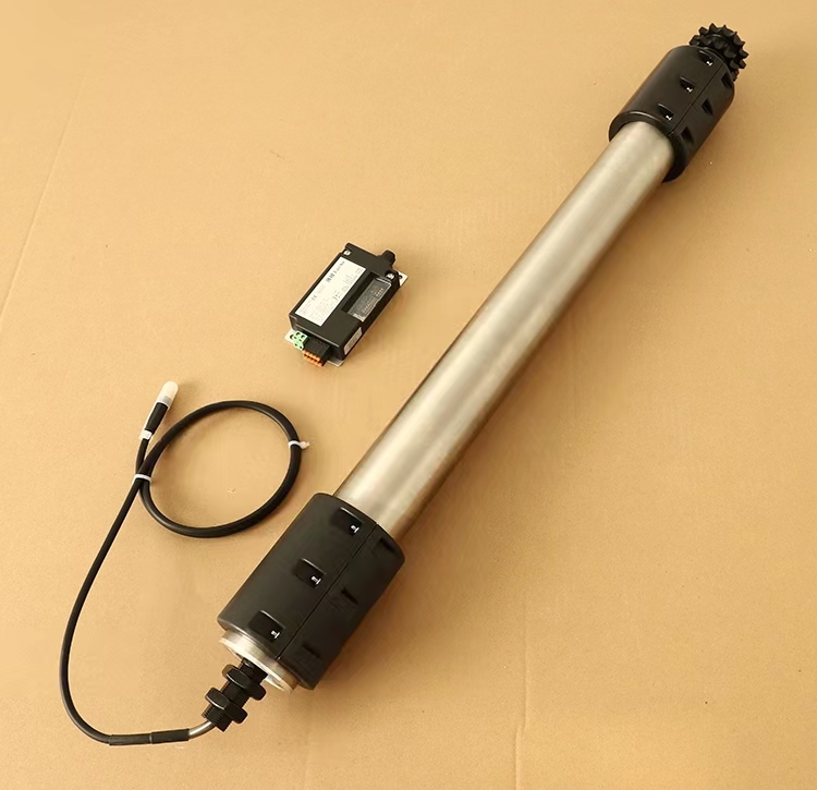  Sprokcet चेन ड्राइव चरखी प्रत्यक्ष वर्तमान स्टील मोटर चालित रोलर 