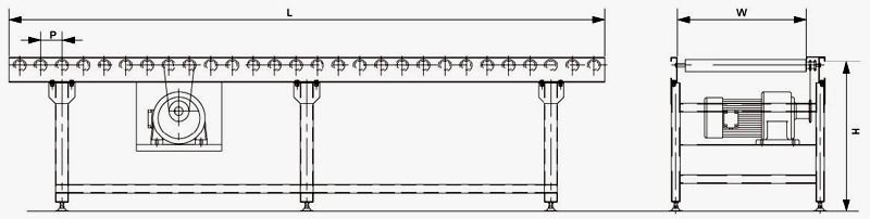 डबल स्प्रोकेट संचित रोलर