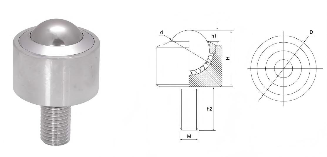 हेवी-ड्यूटी बोल्ट-माउंटेड बॉल ट्रांसफर