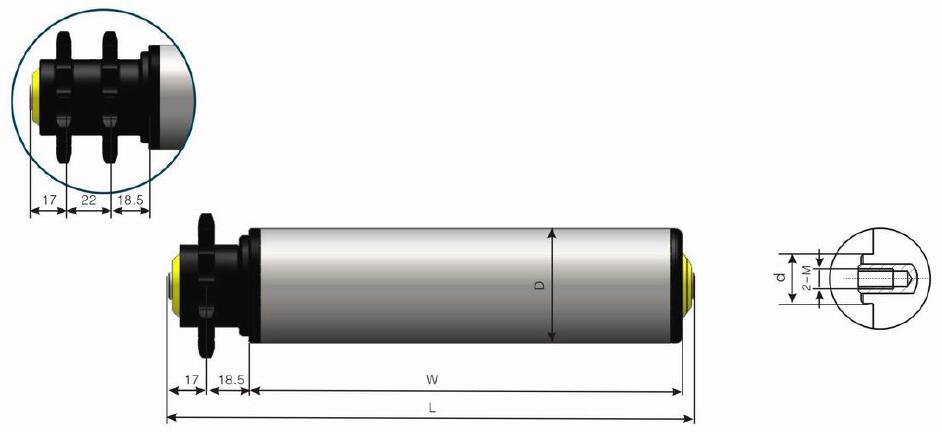 AC224 Polymer Sprocket Telescope-feed Accumulating Conveyor Roller AC224 पॉलिमर स्प्रोकेट टेलीस्कोप-फ़ीड संचय कन्वेयर रोलर