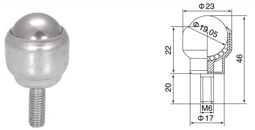 बोल्ट-फिक्सिंग बॉल ट्रांसफर यूनिट