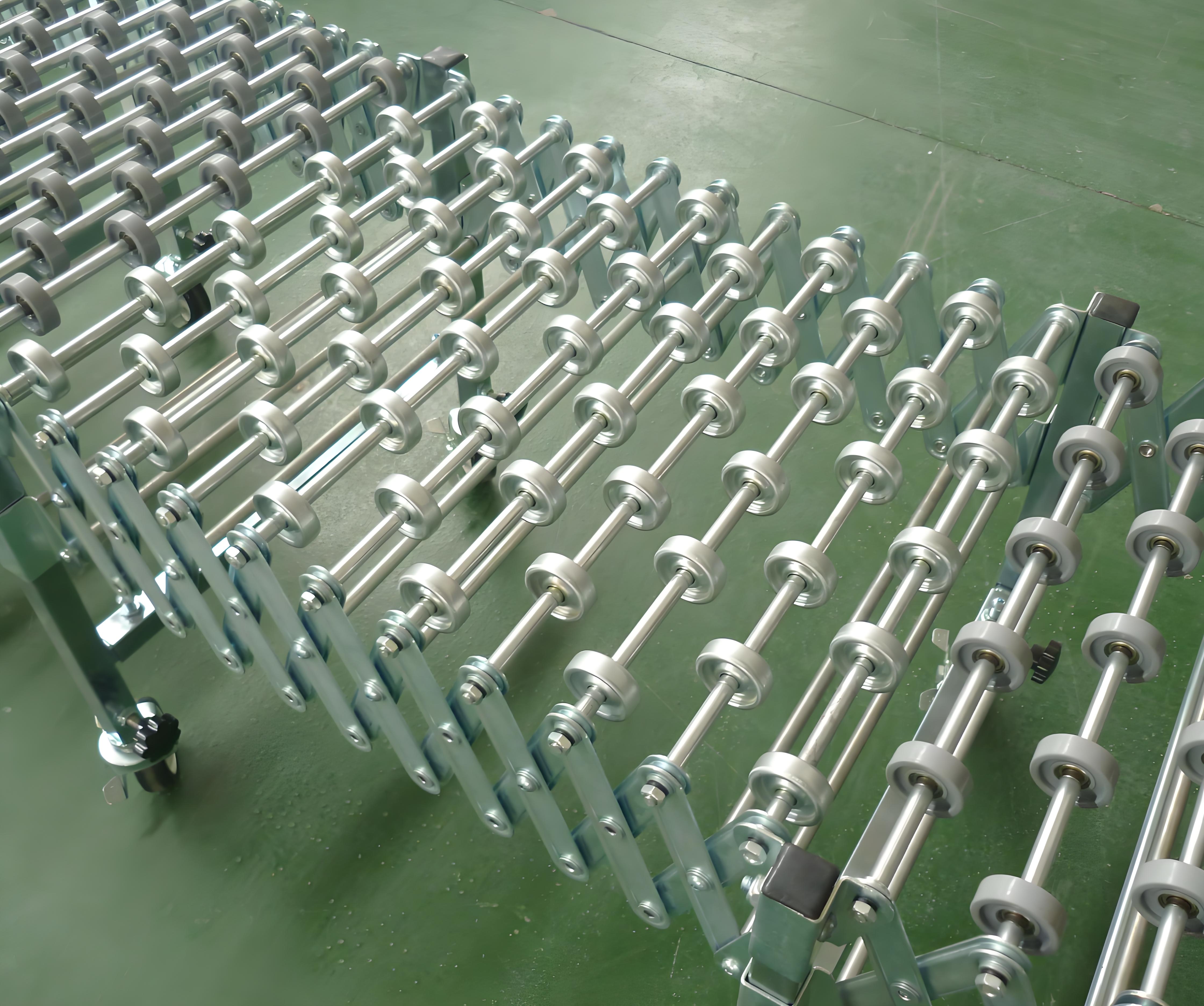 स्टील स्केट व्हील लचीला विस्तार योग्य कन्वेयर