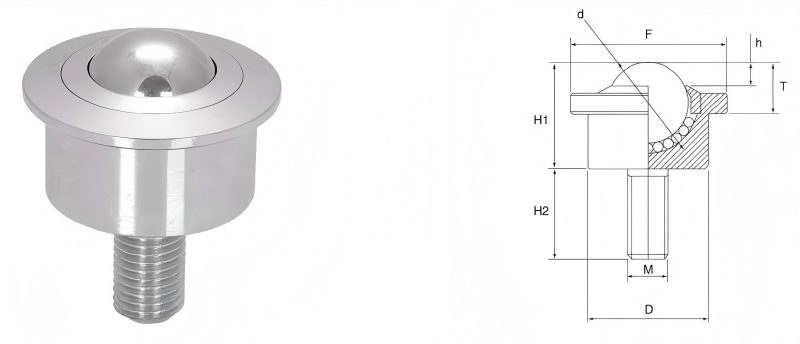 हेवी ड्यूटी मशीनीकृत स्टील स्टड बॉल ट्रांसफर यूनिट