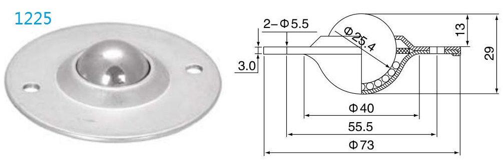 गोल निकला हुआ किनारा फिक्सिंग बॉल ट्रांसफर यूनिट