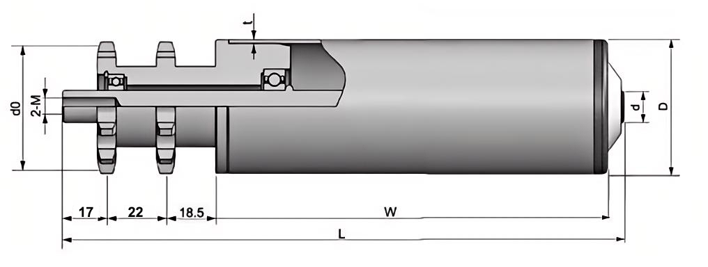 मीडियम लोड स्टील स्प्रोकेट कन्वेयर रोलर
