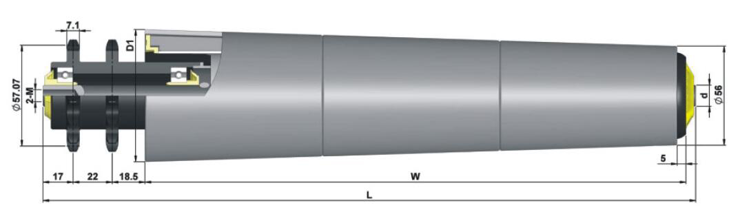 टीपी624 पॉलिमर स्प्रोकेट टेपर्ड स्लीव रोलर