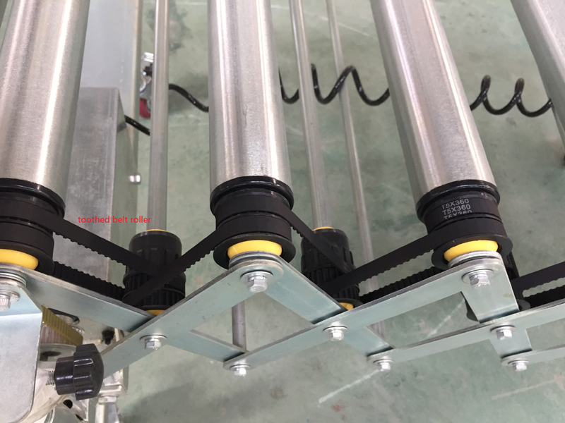 लचीला विस्तार योग्य मोटर चालित टाइमिंग बेल्ट चालित रोलर कन्वेयर