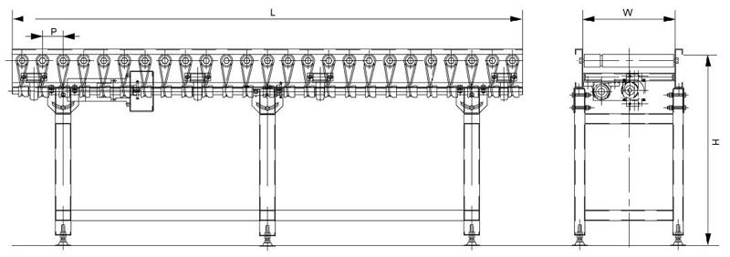 एकल ग्रूव्ड रोलर कन्वेयर